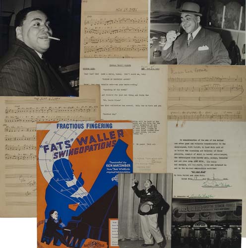 (MUSIC.) WALLER, THOMAS FATS. Very large archive of material from the files of Fats Wallers manager, Phil Ponce.